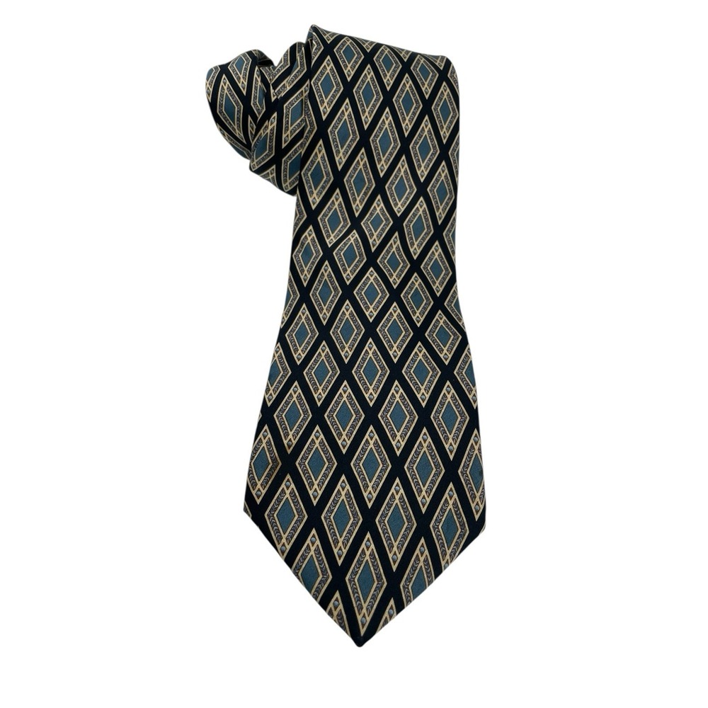 Lanvin Multicolored Diamonds Sz 58x3.5 100% Silk Tie Made in France Tie (TE2)